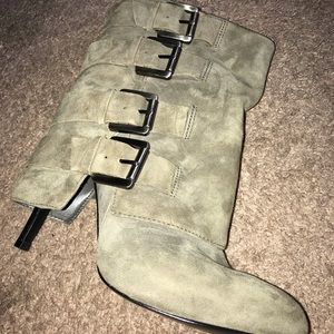 GUESS suede Fold over boots with buckle detailing